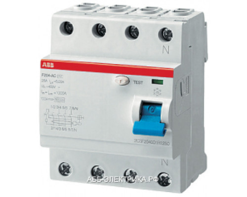 ABB F204AC УЗО 4Р 125A 500mA (AC)