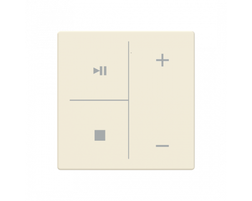 Busch-Jaeger – LFMW/A.4.63.11-82 Cover plate with legend with Symbols "music control" ivory white - 63x63