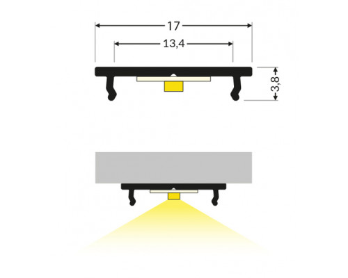 профиль LED FIX12 1000 сырой алюминий
