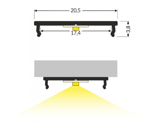 профиль LED FIX16 3000 анодированный