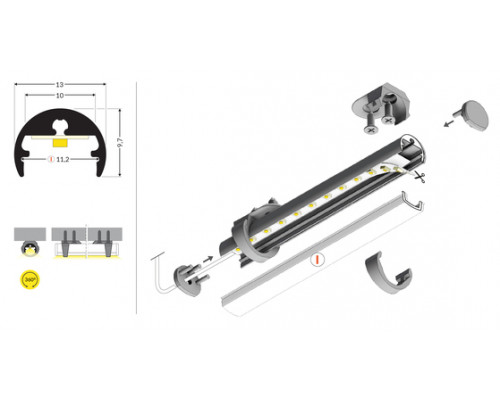 профиль LED PEN8 I 2000 анодированный